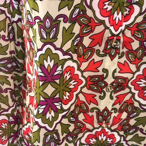 Jones New York gorgeous retro floral top. PL - Picture 3 of 7